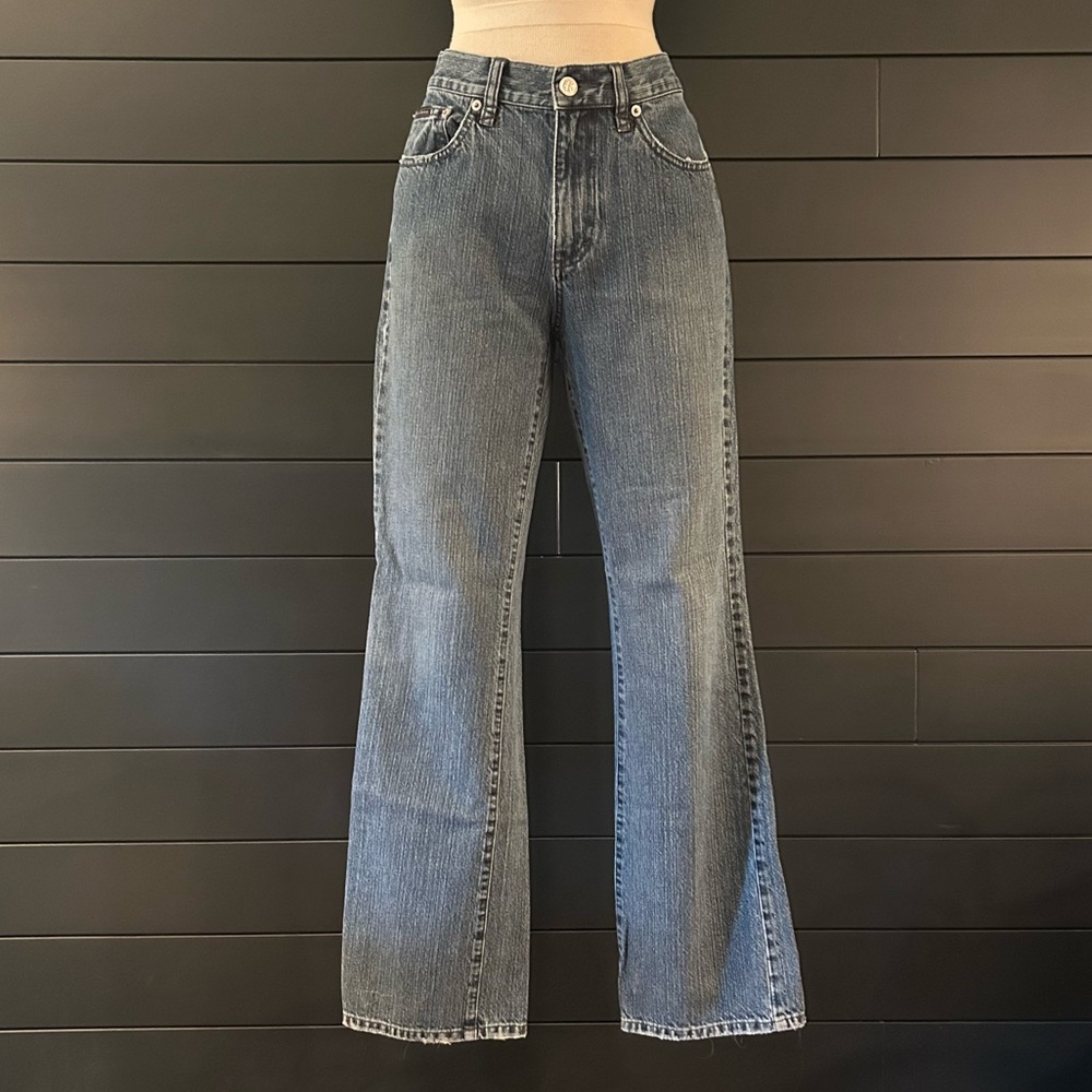 Calvin Klein 90’s Dark Wash Blue Flare Jeans Cotton Vintage Classic Fall Y2K